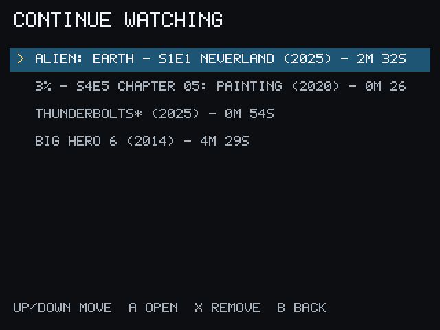 SHOT-09 — Continue Watching with saved resume items.