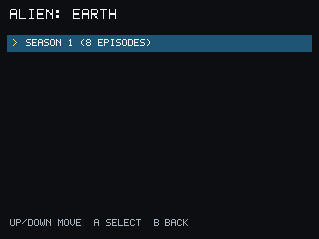 SHOT-10 — Episode list for a selected season.