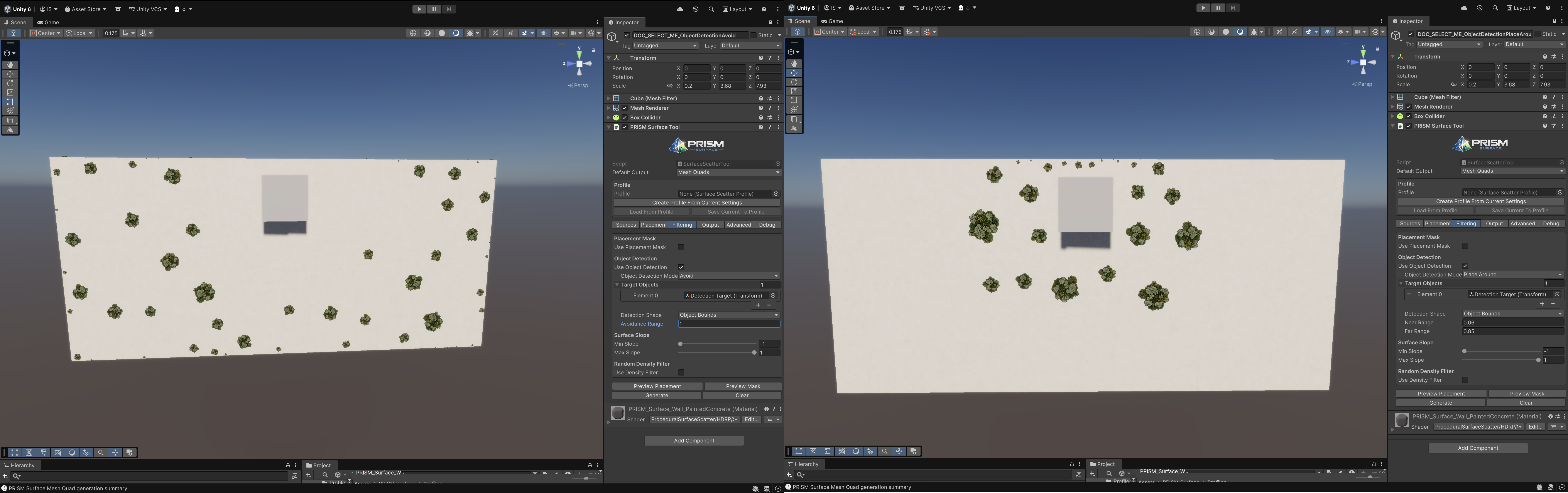 Object Detection Avoid and Place Around comparison