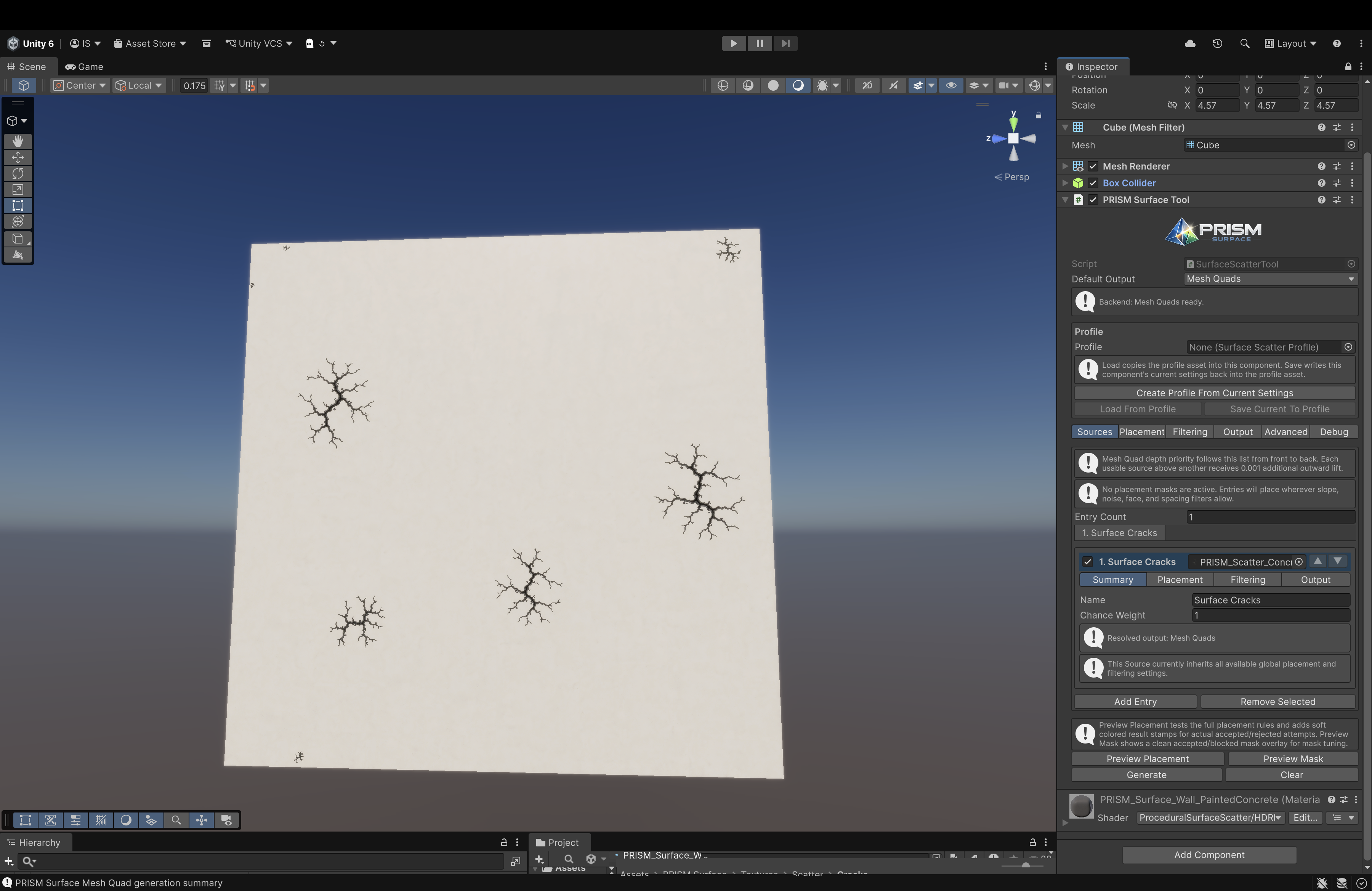 Quick start with one Mesh Quad source and generated scatter